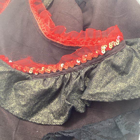 Brown Suede Sz 8 Skirt + Top Day of The Day Costume Mask Hair Clips Halloween - Picture 14 of 14